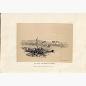 Antique Lithograph Ruins of Luxor from the South West 1856 Prints