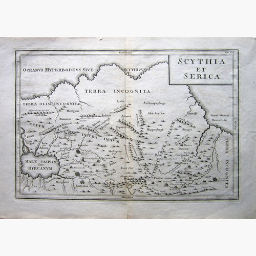Antique Vintage Map Scythia et Serica c.1740 Maps