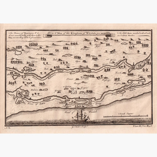 A Map Of The Kingdom Whidah From Marchais 1745 Maps