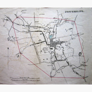 Antique Map Dunfermline 1832 Maps