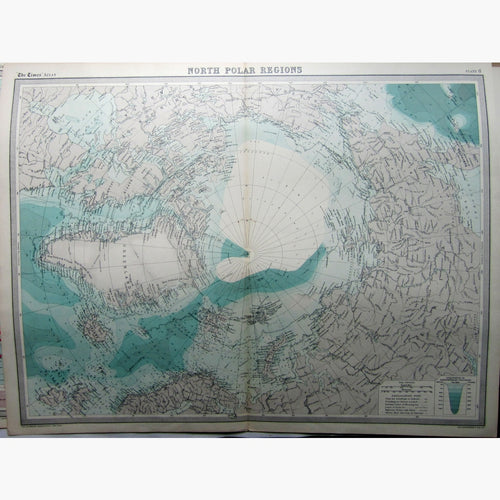 Antique Map North Polar Regions 1922 Maps
