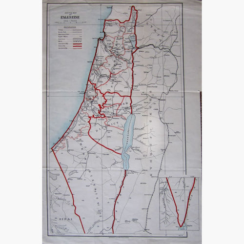 Antique Map Sketch Map of Palestine 1932 Maps