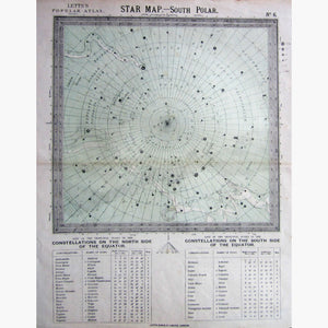 Antique Map Star No.6 South Polar 1884 Prints