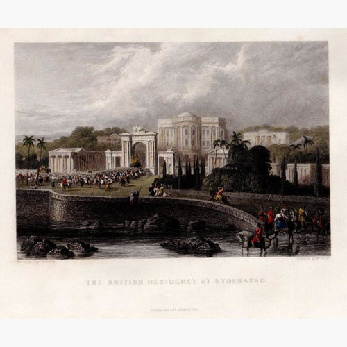 The British Residency at Hyderabad 1834 Prints KittyPrint 1800s Castles & Historical Buildings India & East Indies