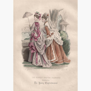 The Newest French Fashion 1874 Prints KittyPrint 1800s Costumes & Fashion