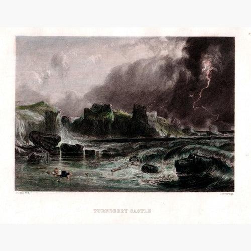 Turnberry Castle Ayrshire 1860 Prints KittyPrint 1800s Castles & Historical Buildings Scotland Seascapes Ports & Harbours