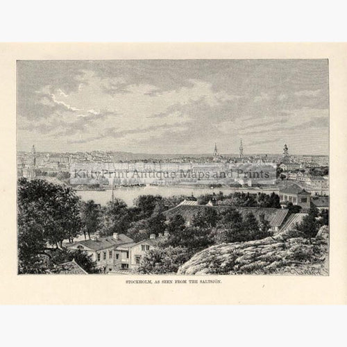 Stockholm 1875 Prints KittyPrint 1800s Scandinavia & Nordic Countries Townscapes