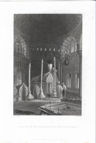 Interior of the Mausoleum of Sultan Solyman, 1838