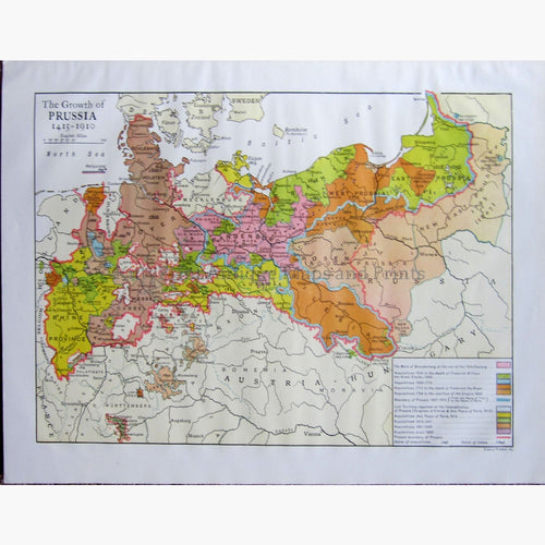 Antiqoe Map Prussia 1910 Maps