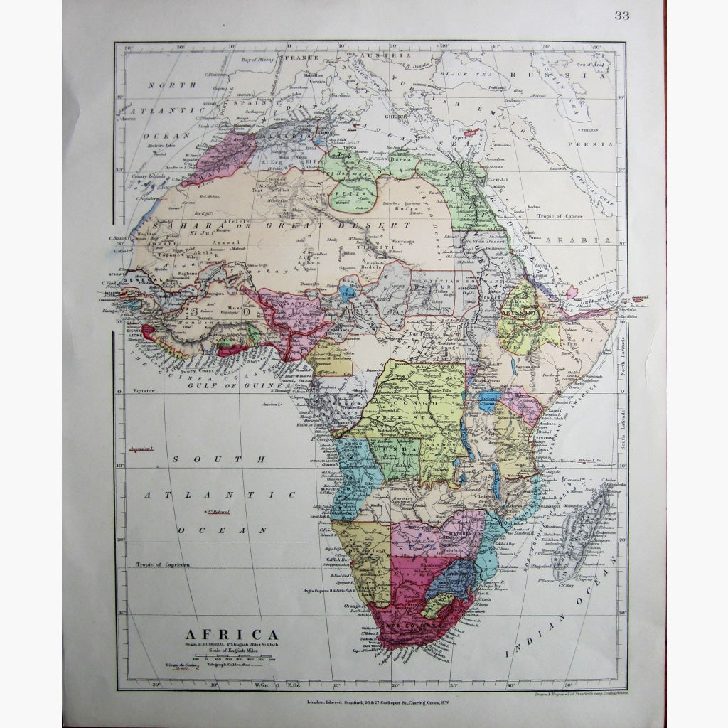 Antique Map Africa c.1900 Maps