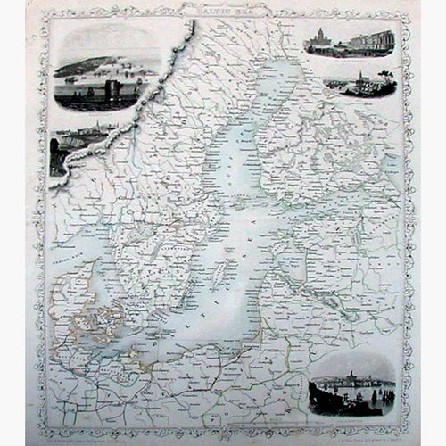 Antique Map Baltic Sea 1845 Maps