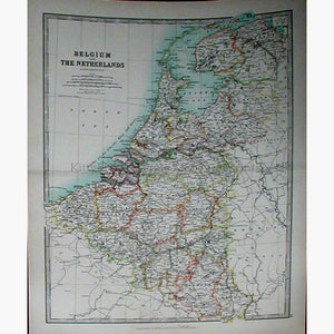 Antique Map Belgium and Netherlands 1881 Maps