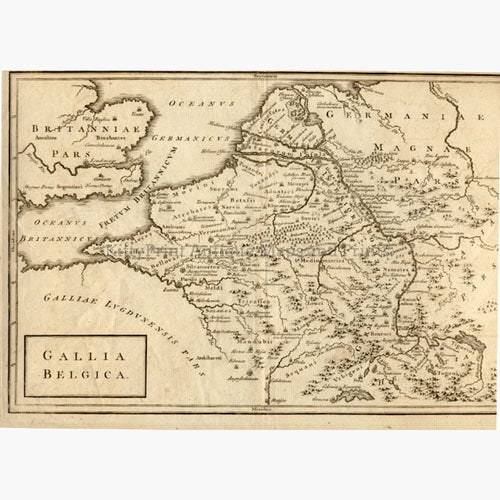 Antique Map Belgium Gallia Belgica 1760 Maps