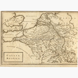 Antique Map Belgium Gallia Belgica 1760 Maps