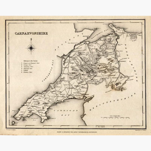 Antique Map Carnarvonshire 1840 Maps