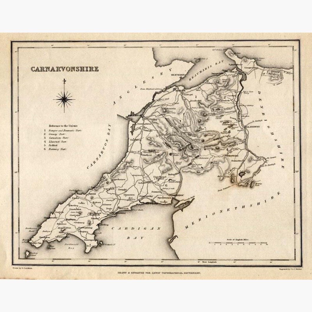 Antique Map Carnarvonshire 1840 Maps