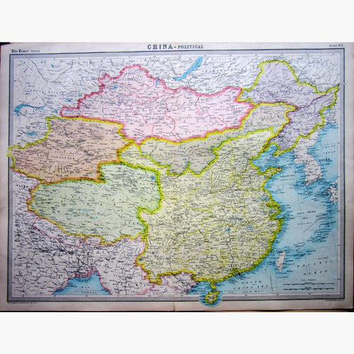 Antique Map Eastern China Political 1922 Maps