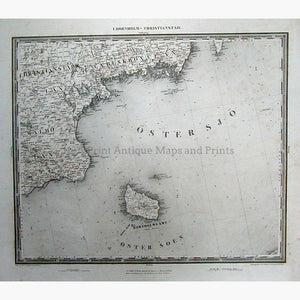 I. Bonrholm – Christianstad c.1850 Maps KittyPrint 1800s Russia Scandinavia & Nordic Countries