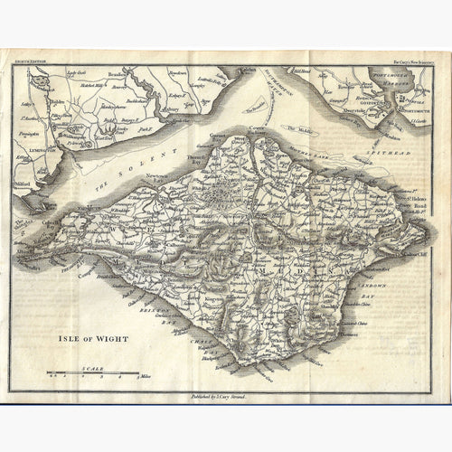 Antique Map Isle of Wight 1819