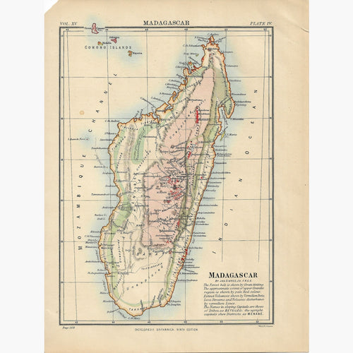 Antique map Madagascar c 1880 Maps