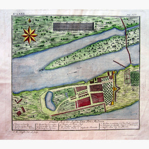 Antique Map Matara Fort Sri Lanka 1735 Maps