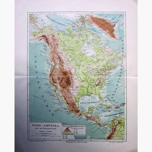 Antique Map Nord-America 1905 Maps