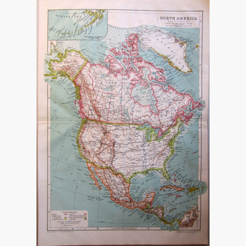 Antique Map North America 1910 Maps