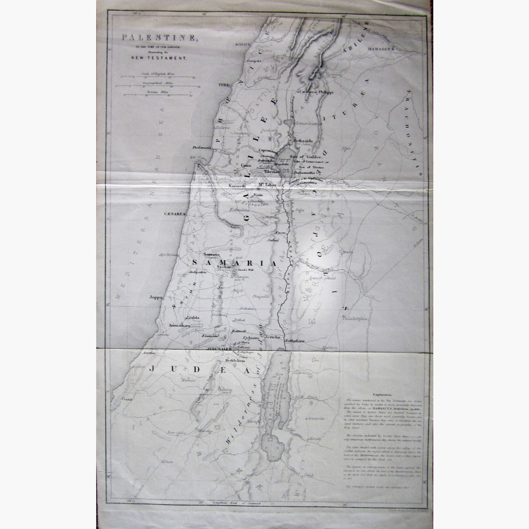 Antique Map Palestine 1840 Maps