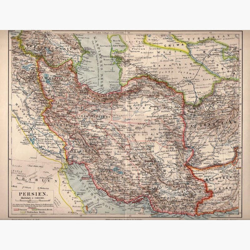 Antique Map Persia Persien 1906 Maps