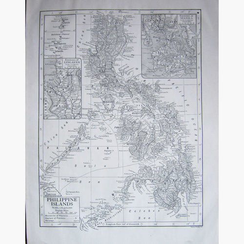 Antique Map Philippine Islands 1910 Maps