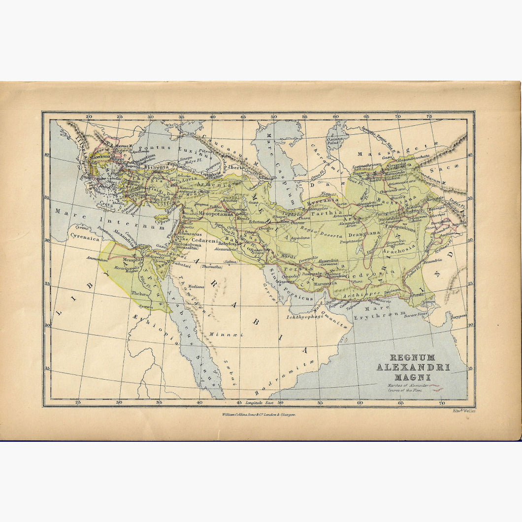 Antique Map Regnum Alexandri Magni,1873 Maps