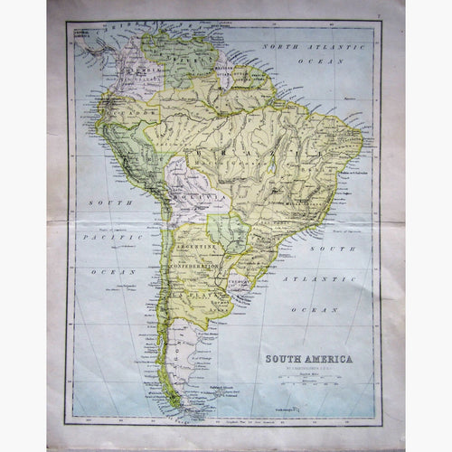 Antique Map South America 1873 Maps