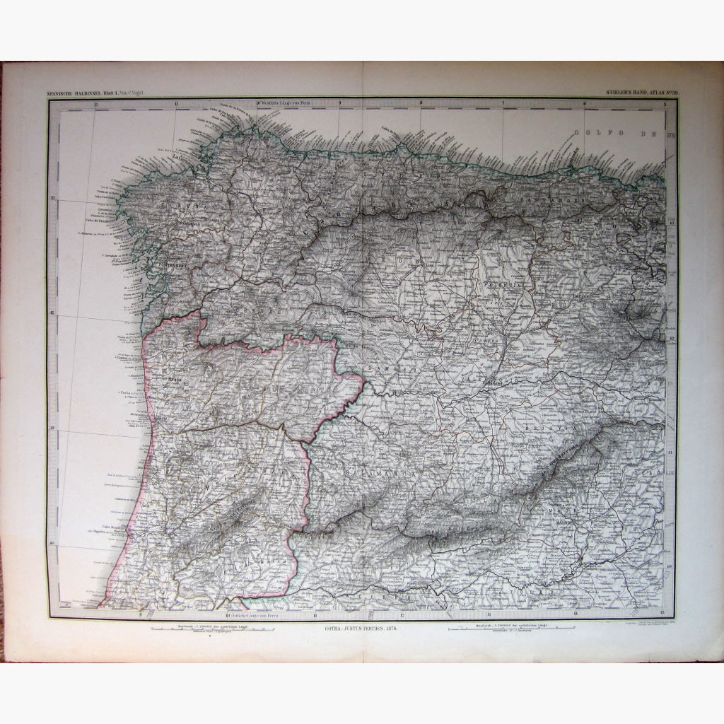 Antique Map Spain 1876 Maps