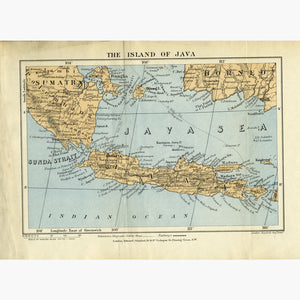 Antique Map The Islands of Java 1893 Maps