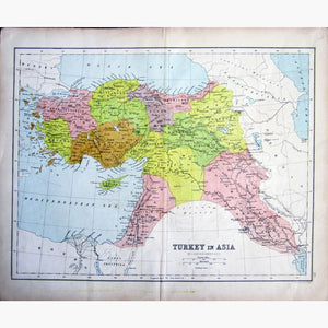 Antique Map Turkey in Asia 1873 Maps