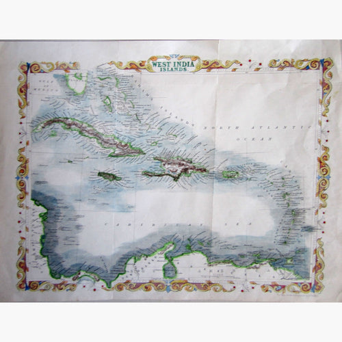 Antique Map West India Islands c.1850 Maps