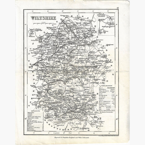 Antique Map Wiltshire 1846 Maps