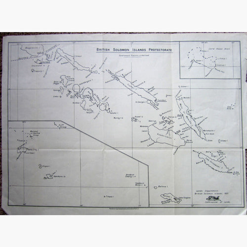 Antique Maps British Solomon Islands Protectorate 1925 Maps