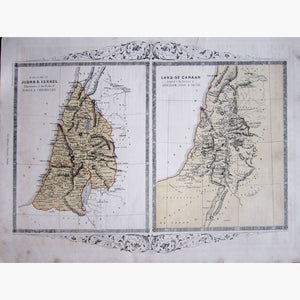 Antique Maps Kingdoms of Judah & Israel 1860 Maps