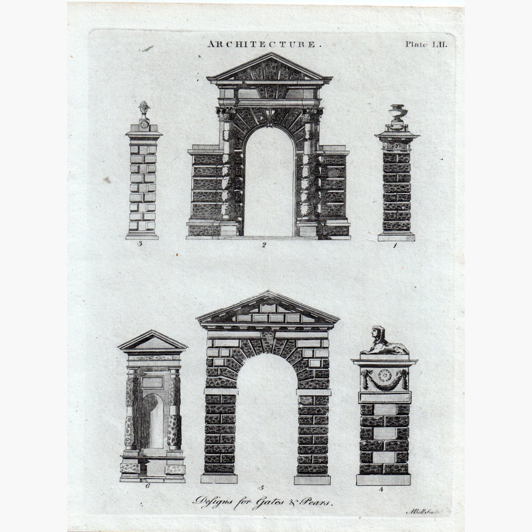 Architecture. Designs For Gates & Pears C.1790 Prints