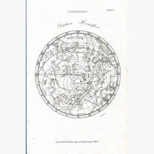 Antique Print Astronomy,Southern Hemisphere 1826 Prints