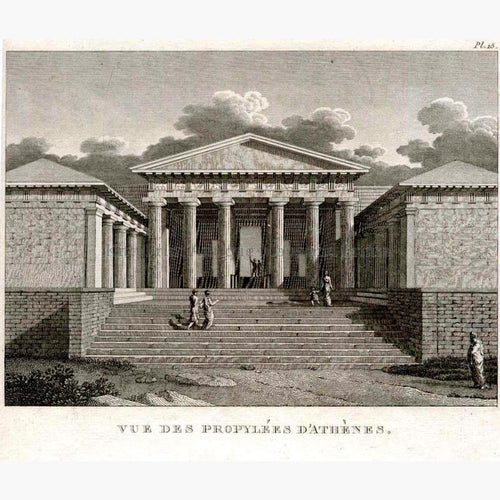 Athens Vue des Propylees d’Athenes 1824 Prints KittyPrint 1800s Castles & Historical Buildings Greece