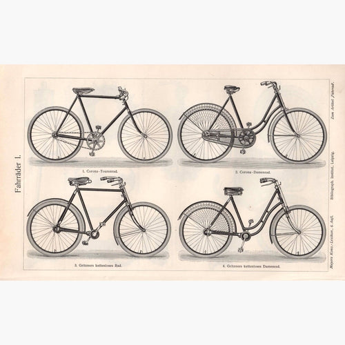Bicycles Fahrrader 1906 Prints