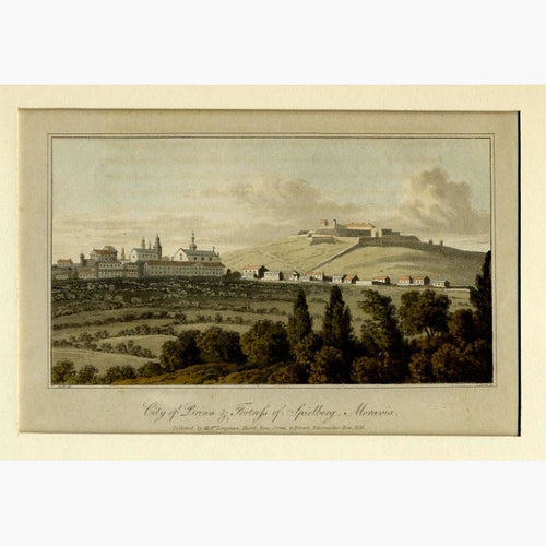 Brno City of Brinn Fortress of Spielberg 1818 Prints KittyPrint 1800s Castles & Historical Buildings Eastern Europe Townscapes