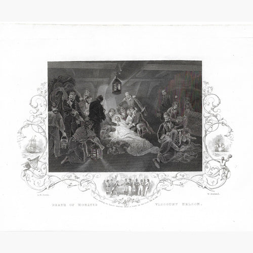 Antique Print Death of Horatio Viscount Nelson c.1850 Prints