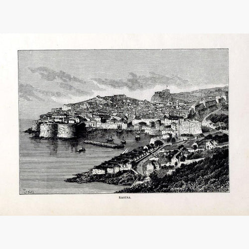 Antique Print Dubrovnik Ragusa 1875 Prints