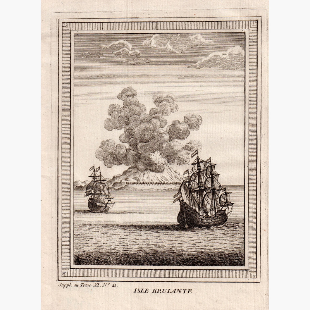 Antique Print Isle Brulante 1759 Prints