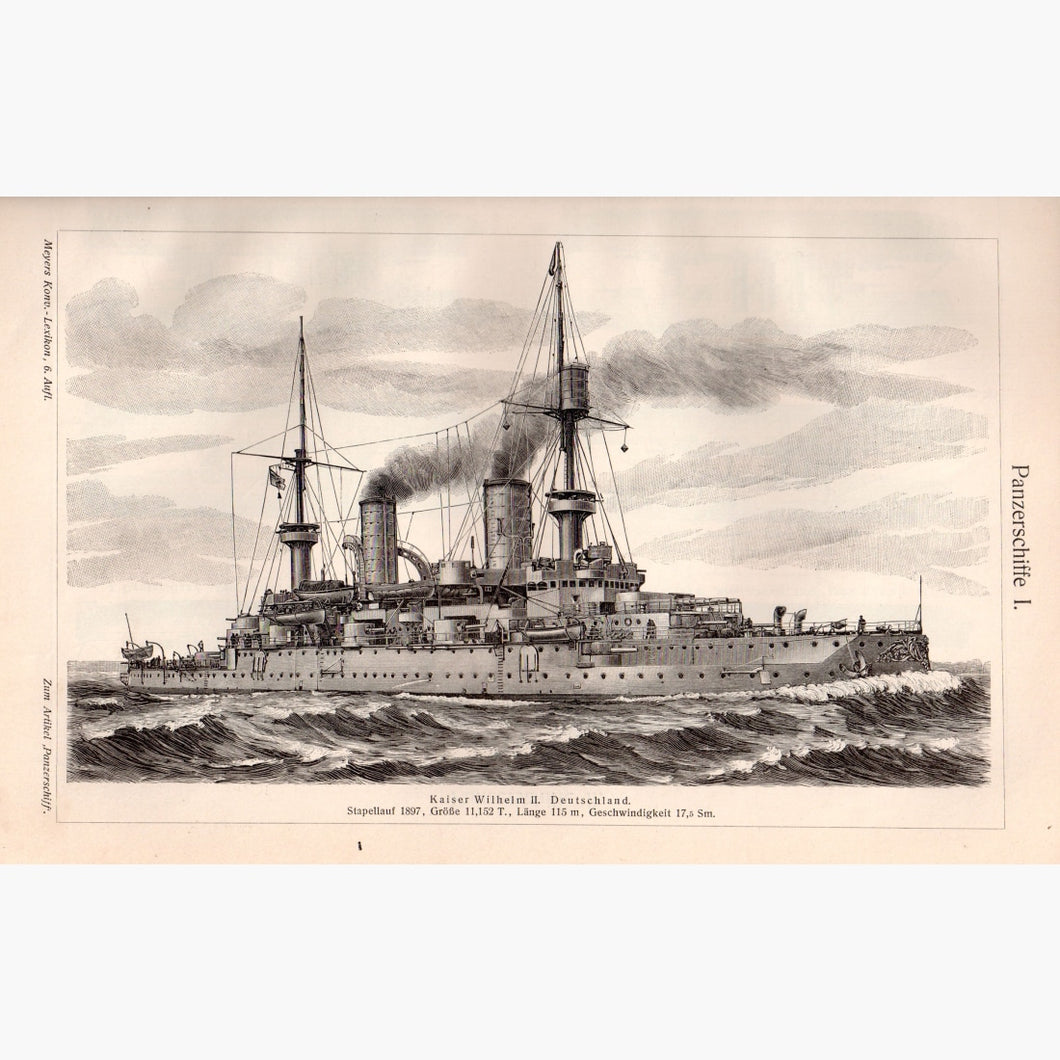 Kaiser Wilhelm Ll Deutschland Warship 1907 Prints