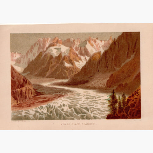 Antique Print Mer de Glace Chamoni c.1850 Prints