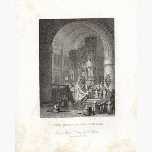 Antique Print Monks returning from High Mass 1836 Prints